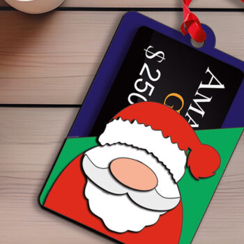 Intra απο ξύλο plywood 3mm-4mm πάχος – Θήκη χρημάτων για χριστουγεννιάτικη κάρτα δώρων Santa Δίασταση  20x20 cm INTRAFABR-108580458 - Image 2