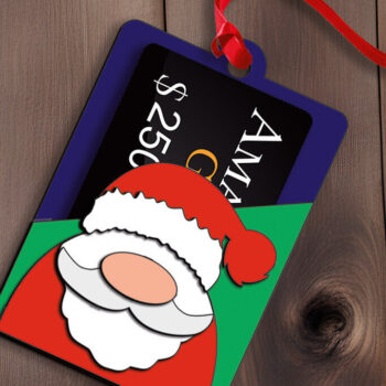 Intra απο ξύλο plywood 3mm-4mm πάχος – Θήκη χρημάτων για χριστουγεννιάτικη κάρτα δώρων Santa Δίασταση  20x20 cm INTRAFABR-108580458 - Image 3