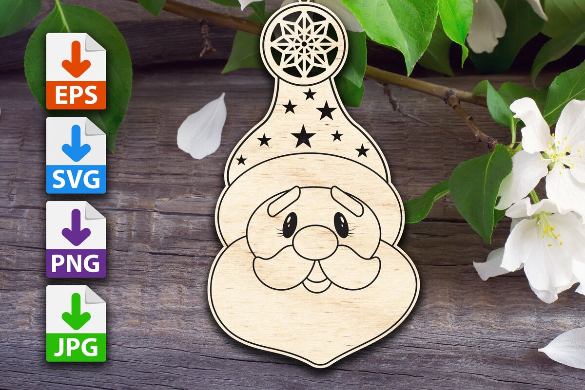 Intra απο ξύλο plywood 3mm-4mm πάχος – Χριστουγεννιάτικο στολίδι του Άγιου Βασίλη Δίασταση  20x20 cm INTRAFABR-45451736