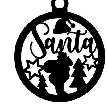 Intra απο ξύλο plywood 3mm-4mm πάχος – Αρχεία αποκοπής με λέιζερ Santa Christmas Δίασταση  20x20 cm INTRAFABR-83009814 - Image 2