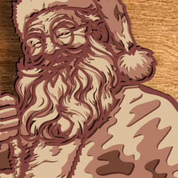 Intra απο ξύλο plywood 3mm-4mm πάχος – Αρχείο 3D Layered Santa Claus Δίασταση  20x20 cm INTRAFABR-80682619 - Image 1