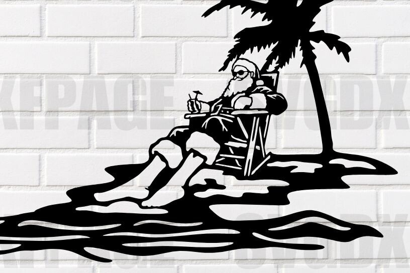 Intra απο ξύλο plywood 3mm-4mm πάχος – Αρχείο κοπής με λέιζερ Santa Claus Bahamas Δίασταση  20x20 cm INTRAFABR-115222537