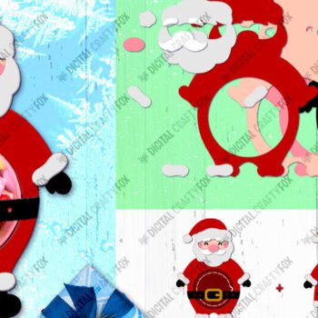 Intra απο ξύλο plywood 3mm-4mm πάχος – Santa Claus Candy Dome, τρισδιάστατο χριστουγεννιάτικο παιχνίδι Δίασταση  20x20 cm INTRAFABR-79991355 - Image 1