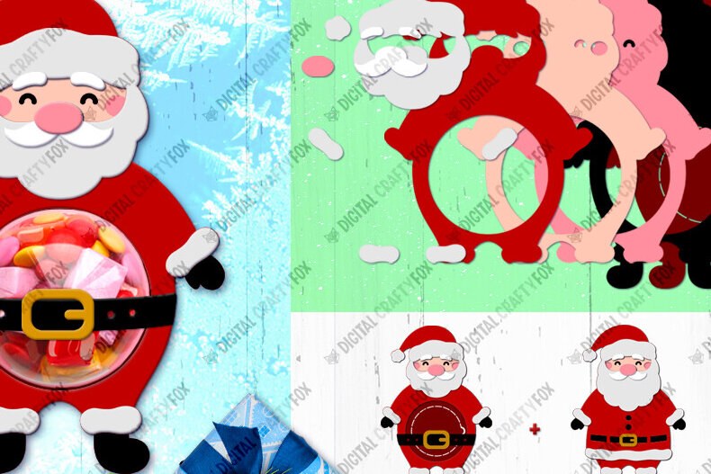 Intra απο ξύλο plywood 3mm-4mm πάχος – Santa Claus Candy Dome, τρισδιάστατο χριστουγεννιάτικο παιχνίδι Δίασταση  20x20 cm INTRAFABR-79991355