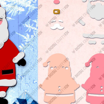 Intra απο ξύλο plywood 3mm-4mm πάχος – Santa Claus Candy Dome, τρισδιάστατο χριστουγεννιάτικο παιχνίδι Δίασταση  20x20 cm INTRAFABR-79991355 - Image 3