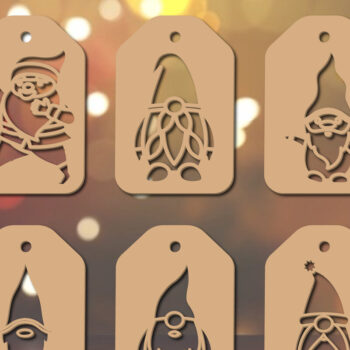 Intra απο ξύλο plywood 3mm-4mm πάχος – Πακέτο ετικετών χριστουγεννιάτικου δώρου Άγιου Βασίλη Δίασταση 20x20 cm INTRAFABR-19486931 - Image 1