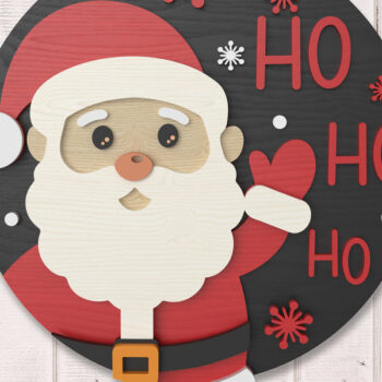 Intra απο ξύλο plywood 3mm-4mm πάχος – Αρχείο Sign Santa Claus Ho Ho Ho Δίασταση  40x30 cm INTRAFABR-106434990 - Image 1