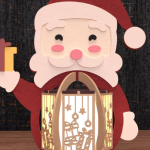 Intra απο ξύλο plywood 3mm-4mm πάχος – Φανάρι Άγιου Βασίλη με διακόσμηση δώρου Δίασταση  20x20 cm INTRAFABR-108066189