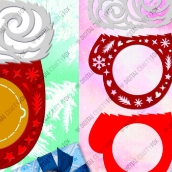 Intra απο ξύλο plywood 3mm-4mm πάχος – Santa Claus Mitten Candy Dome Δίασταση  20x20 cm INTRAFABR-80253579 - Image 2