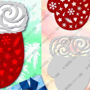 Intra απο ξύλο plywood 3mm-4mm πάχος – Santa Claus Mitten Candy Dome Δίασταση  20x20 cm INTRAFABR-80253579 - Image 3