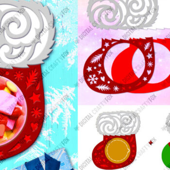 Intra απο ξύλο plywood 3mm-4mm πάχος – Santa Claus Sock Candy Dome Δίασταση  20x20 cm INTRAFABR-79991993 - Image 1