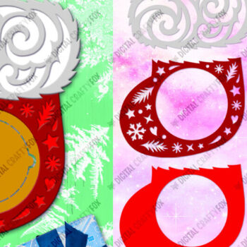 Intra απο ξύλο plywood 3mm-4mm πάχος – Santa Claus Sock Candy Dome Δίασταση  20x20 cm INTRAFABR-79991993 - Image 2