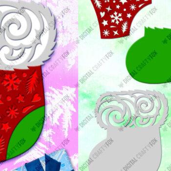 Intra απο ξύλο plywood 3mm-4mm πάχος – Santa Claus Sock Candy Dome Δίασταση  20x20 cm INTRAFABR-79991993 - Image 3