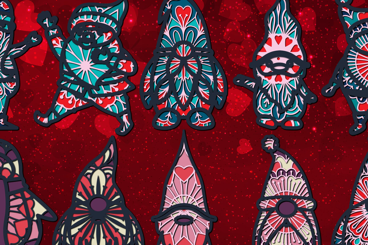 Intra απο ξύλο plywood 3mm-4mm πάχος – Πακέτο Layer Santa Claus Valentine Δίασταση  20x20 cm INTRAFABR-23244932