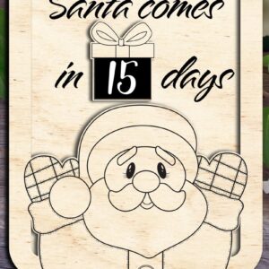 Intra απο ξύλο plywood 3mm-4mm πάχος – Ο Άγιος Βασίλης έρχεται σε __Days Sign Δίασταση  40x30 cm INTRAFABR-36155653