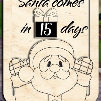 Intra απο ξύλο plywood 3mm-4mm πάχος – Ο Άγιος Βασίλης έρχεται σε __Days Sign Δίασταση  40x30 cm INTRAFABR-36155653 - Image 1