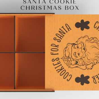 Intra απο ξύλο plywood 3mm-4mm πάχος – Χριστουγεννιάτικο κουτί Santa Cookie | Δίασταση  20x20 cm INTRAFABR-85508937 - Image 1