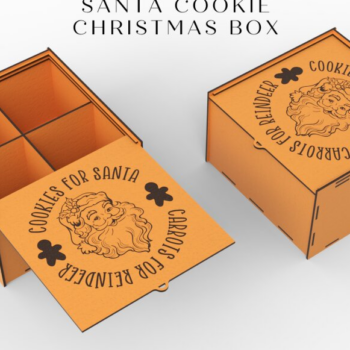 Intra απο ξύλο plywood 3mm-4mm πάχος – Χριστουγεννιάτικο κουτί Santa Cookie | Δίασταση  20x20 cm INTRAFABR-85508937 - Image 2