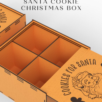 Intra απο ξύλο plywood 3mm-4mm πάχος – Χριστουγεννιάτικο κουτί Santa Cookie | Δίασταση  20x20 cm INTRAFABR-85508937 - Image 3