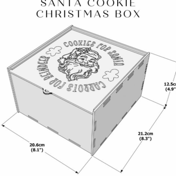 Intra απο ξύλο plywood 3mm-4mm πάχος – Χριστουγεννιάτικο κουτί Santa Cookie | Δίασταση  20x20 cm INTRAFABR-85508937 - Image 5
