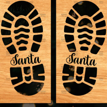 Intra απο ξύλο plywood 3mm-4mm πάχος – Santa Footprint, Santa Footprint Δίασταση  20x20 cm INTRAFABR-109740805 - Image 1