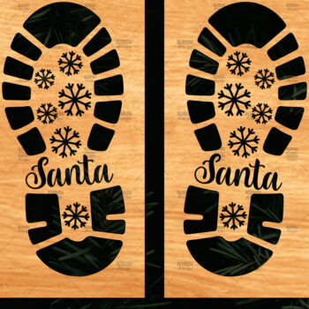 Intra απο ξύλο plywood 3mm-4mm πάχος – Santa Footprint, Santa Footprint Δίασταση  20x20 cm INTRAFABR-109740822 - Image 1