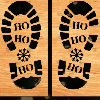 Intra απο ξύλο plywood 3mm-4mm πάχος – Santa Footprint, Santa Footprint Δίασταση  20x20 cm INTRAFABR-109740735 - Image 1