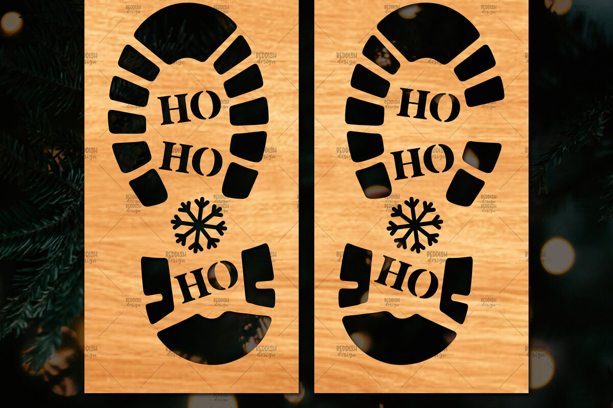 Intra απο ξύλο plywood 3mm-4mm πάχος – Santa Footprint, Santa Footprint Δίασταση  20x20 cm INTRAFABR-109740735