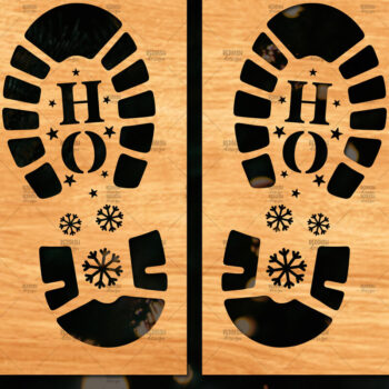 Intra απο ξύλο plywood 3mm-4mm πάχος – Santa Footprint, Santa Footprint Δίασταση  20x20 cm INTRAFABR-109740745 - Image 1