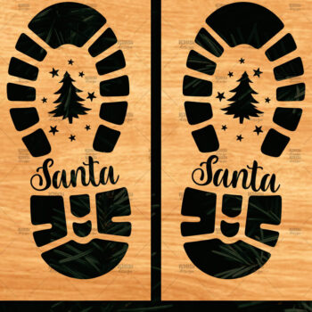 Intra απο ξύλο plywood 3mm-4mm πάχος – Santa Footprint, Santa Footprint Δίασταση  20x20 cm INTRAFABR-109740760 - Image 1