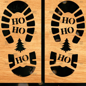 Intra απο ξύλο plywood 3mm-4mm πάχος – Santa Footprint, Santa Footprint Δίασταση  20x20 cm INTRAFABR-109740773 - Image 1