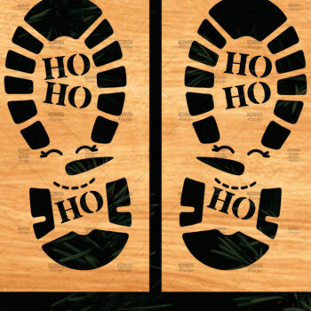 Intra απο ξύλο plywood 3mm-4mm πάχος – Santa Footprint, Santa Footprint Δίασταση  20x20 cm INTRAFABR-109740792 - Image 1