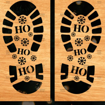 Intra απο ξύλο plywood 3mm-4mm πάχος – Santa Footprint, Santa Footprint Δίασταση  20x20 cm INTRAFABR-109740617 - Image 1