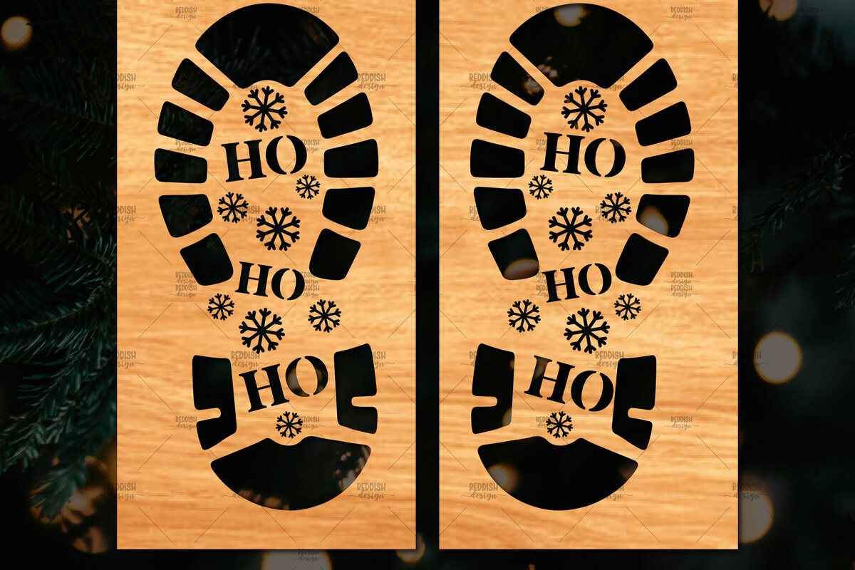 Intra απο ξύλο plywood 3mm-4mm πάχος – Santa Footprint, Santa Footprint Δίασταση  20x20 cm INTRAFABR-109740617