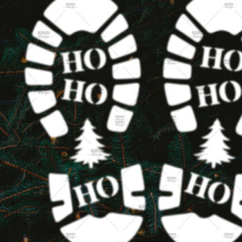 Intra απο ξύλο plywood 3mm-4mm πάχος – Santa Footprint, Santa Stencil Δίασταση  20x20 cm INTRAFABR-106663220 - Image 1