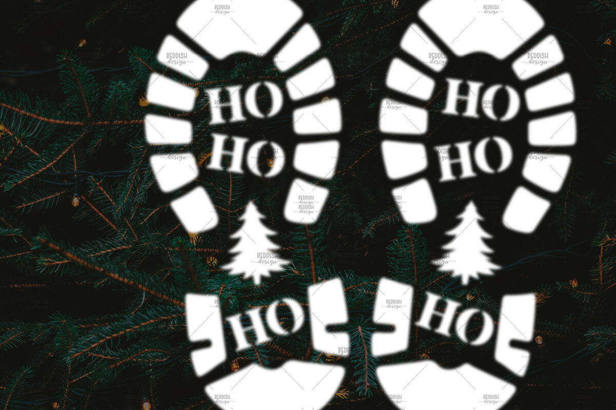 Intra απο ξύλο plywood 3mm-4mm πάχος – Santa Footprint, Santa Stencil Δίασταση  20x20 cm INTRAFABR-106663220