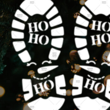 Intra απο ξύλο plywood 3mm-4mm πάχος – Santa Footprint, Santa Stencil Δίασταση  20x20 cm INTRAFABR-106663240 - Image 1