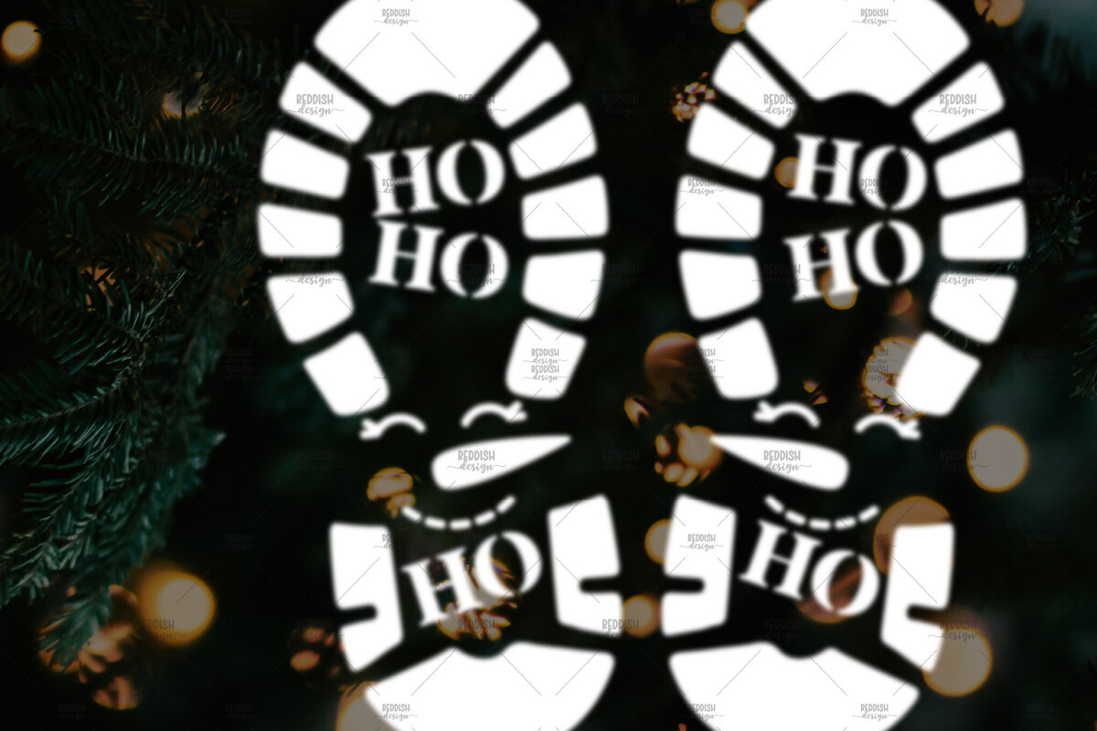 Intra απο ξύλο plywood 3mm-4mm πάχος – Santa Footprint, Santa Stencil Δίασταση  20x20 cm INTRAFABR-106663240