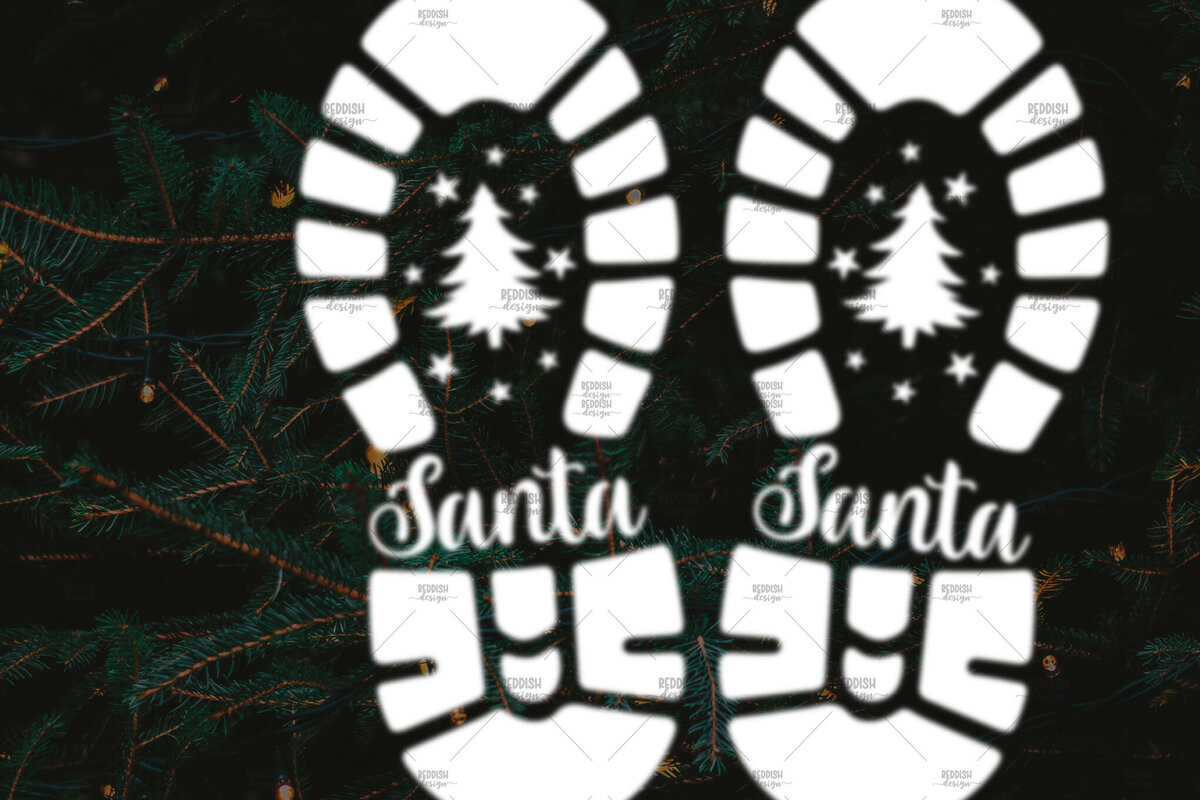 Intra απο ξύλο plywood 3mm-4mm πάχος – Santa Footprint, Santa Stencil Δίασταση  20x20 cm INTRAFABR-106663251