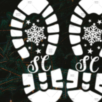 Intra απο ξύλο plywood 3mm-4mm πάχος – Santa Footprint, Santa Stencil Δίασταση  20x20 cm INTRAFABR-106663099 - Image 1