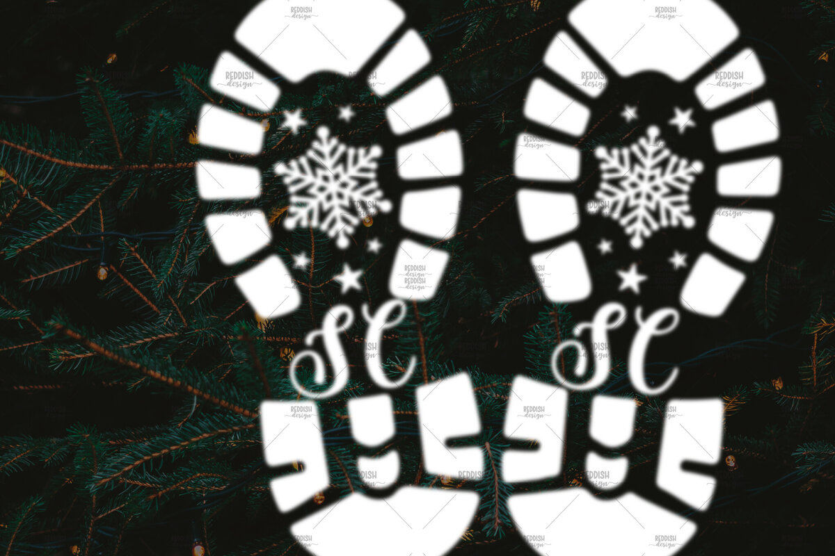 Intra απο ξύλο plywood 3mm-4mm πάχος – Santa Footprint, Santa Stencil Δίασταση  20x20 cm INTRAFABR-106663099