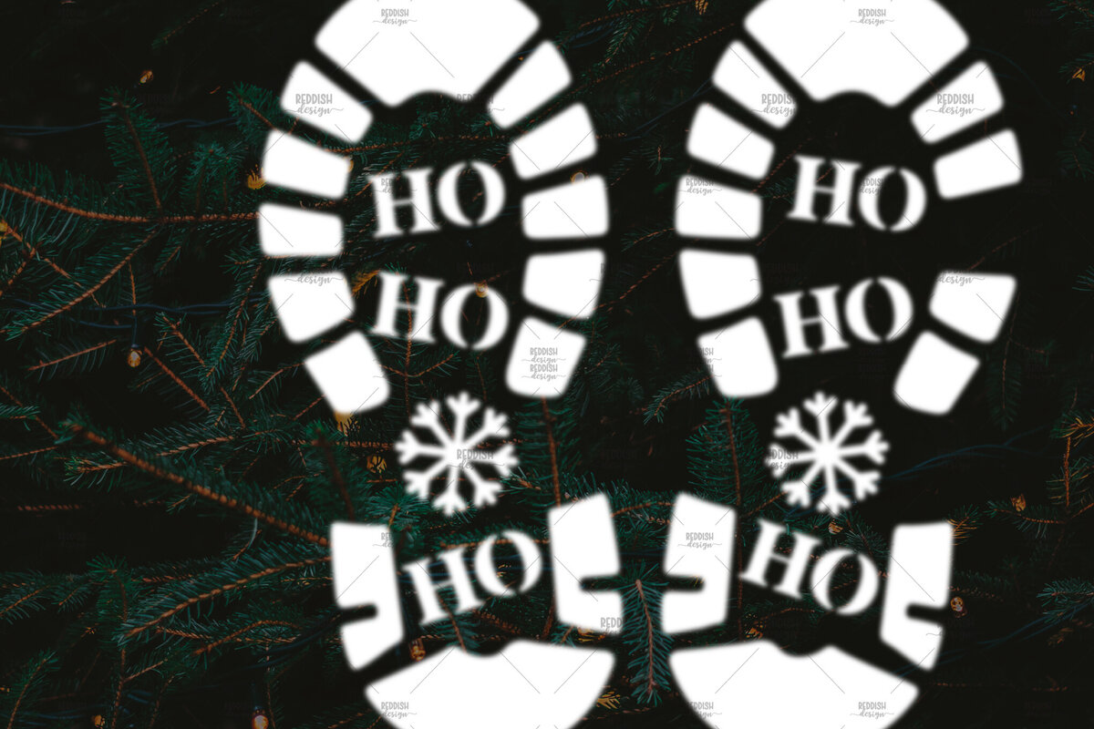 Intra απο ξύλο plywood 3mm-4mm πάχος – Santa Footprint, Santa Stencil Δίασταση  20x20 cm INTRAFABR-106663137