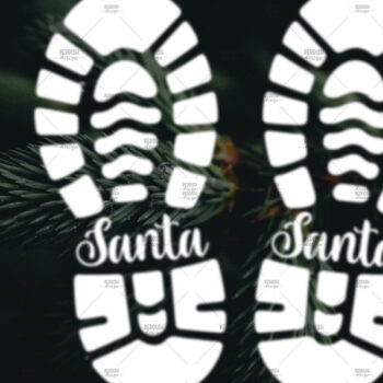 Intra απο ξύλο plywood 3mm-4mm πάχος – Santa Footprint, Santa Stencil Δίασταση  20x20 cm INTRAFABR-106663149 - Image 1