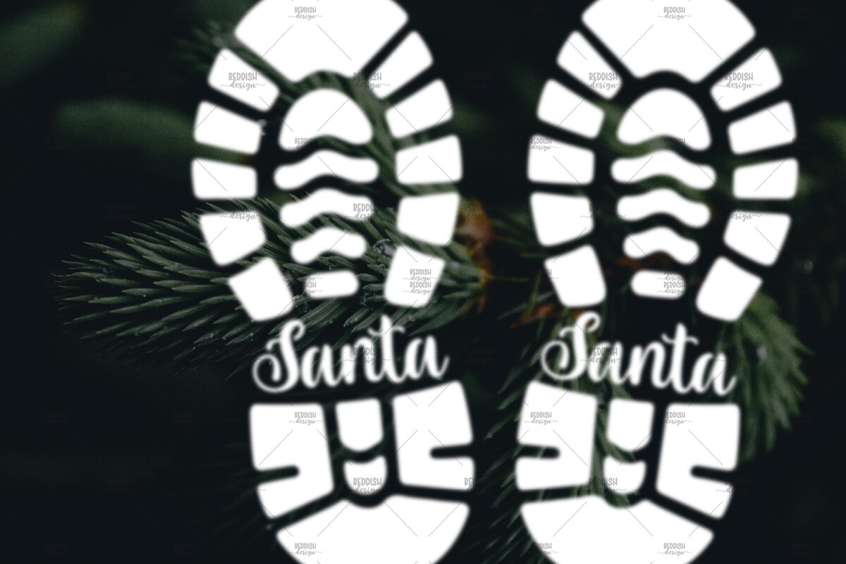 Intra απο ξύλο plywood 3mm-4mm πάχος – Santa Footprint, Santa Stencil Δίασταση  20x20 cm INTRAFABR-106663149