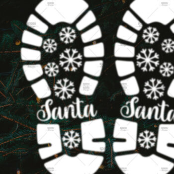 Intra απο ξύλο plywood 3mm-4mm πάχος – Santa Footprint, Santa Stencil Δίασταση  20x20 cm INTRAFABR-106663188 - Image 1