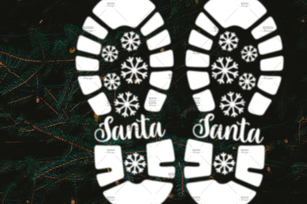 Intra απο ξύλο plywood 3mm-4mm πάχος – Santa Footprint, Santa Stencil Δίασταση  20x20 cm INTRAFABR-106663188