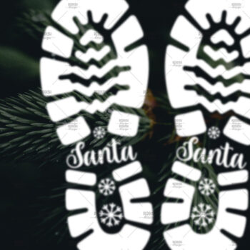 Intra απο ξύλο plywood 3mm-4mm πάχος – Santa Footprint, Santa Stencil Δίασταση  20x20 cm INTRAFABR-106663199 - Image 1