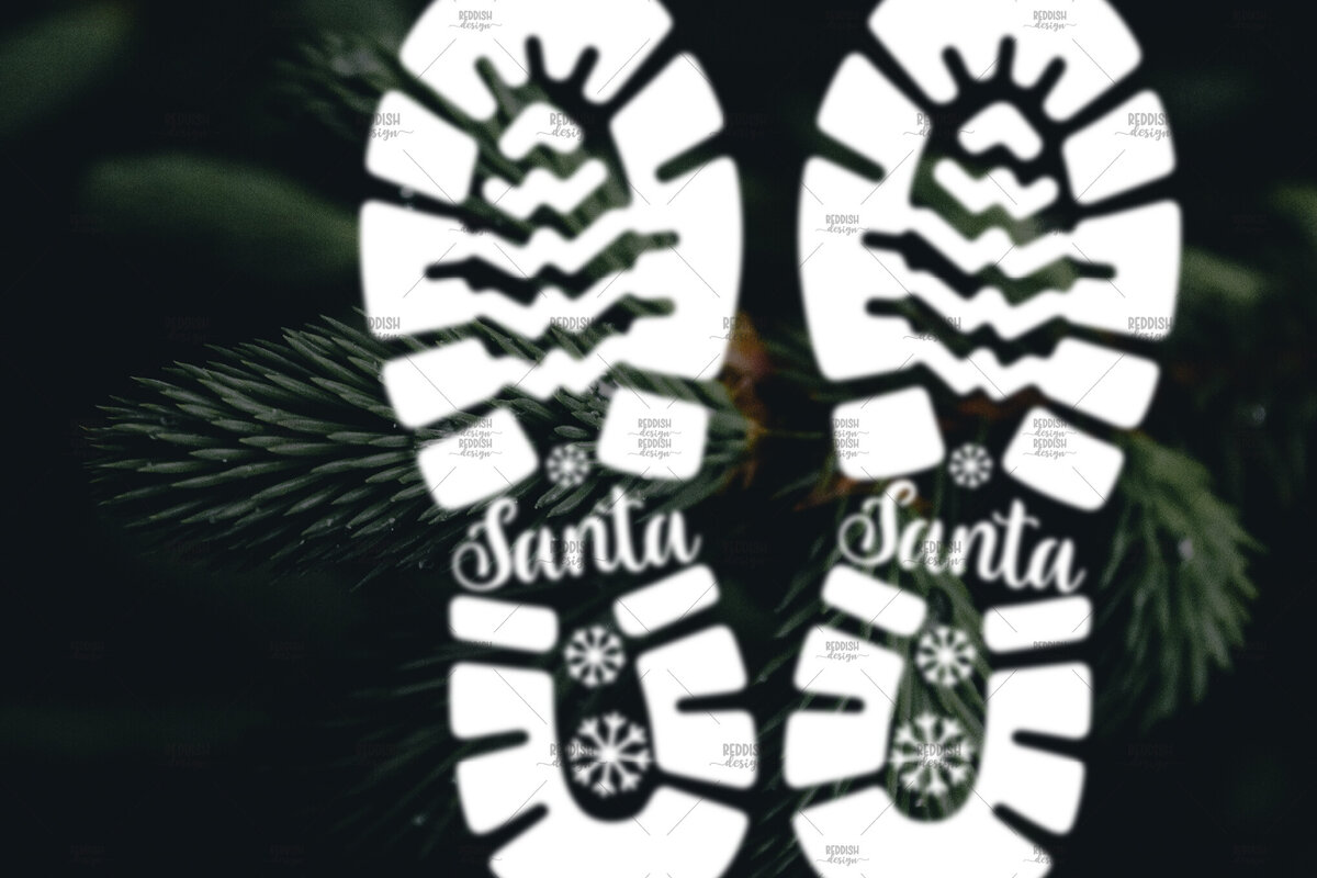 Intra απο ξύλο plywood 3mm-4mm πάχος – Santa Footprint, Santa Stencil Δίασταση  20x20 cm INTRAFABR-106663199