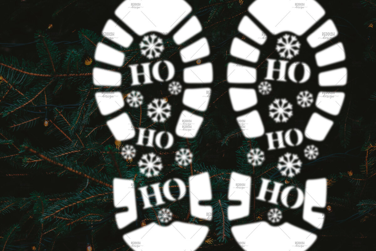 Intra απο ξύλο plywood 3mm-4mm πάχος – Santa Footprint, Santa Stencil Δίασταση  20x20 cm INTRAFABR-106663077