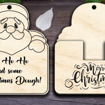 Intra απο ξύλο plywood 3mm-4mm πάχος – Χριστουγεννιάτικο στολίδι με δωροκάρτα Άγιου Βασίλη Δίασταση  20x20 cm INTRAFABR-29874084 - Image 1